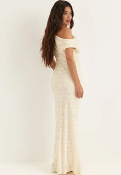 Asymmetric Draped Burnout Maxi Dress