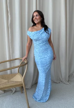 Asymmetric Draped Burnout Maxi Dress