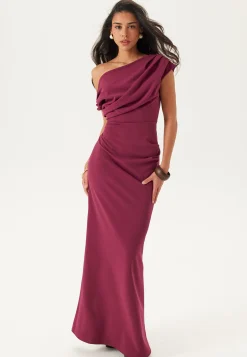 Asymmetric Draped Maxi Dress