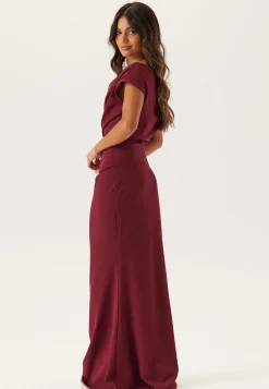 Asymmetric Draped Maxi Dress