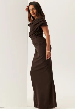 Asymmetric Draped Maxi Dress