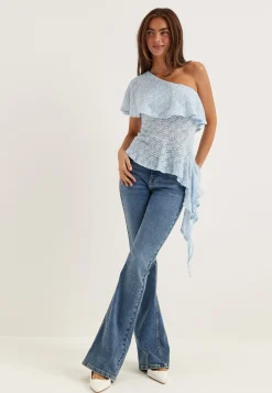 Asymmetric Frill Lace Top