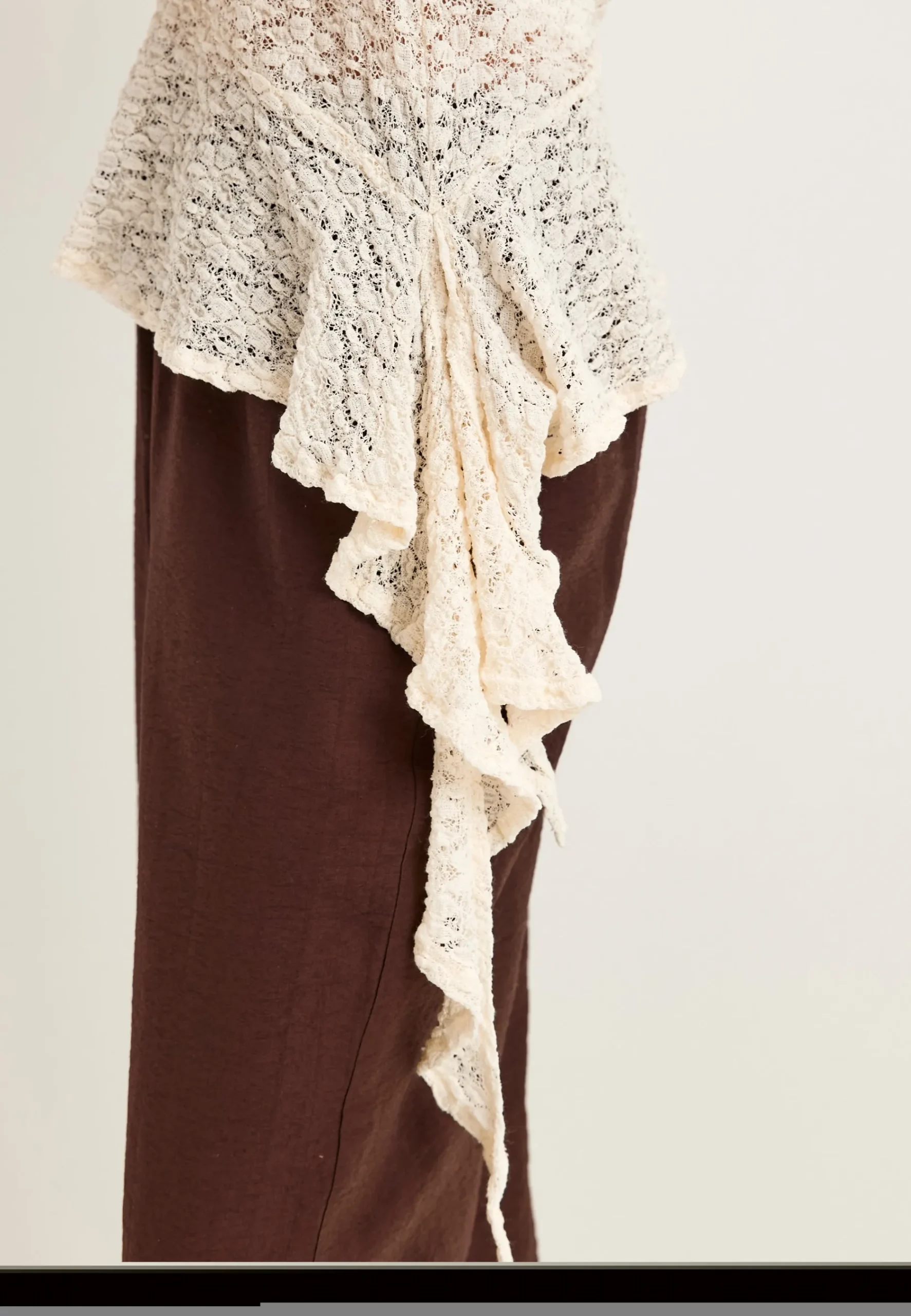 Asymmetric Frill Lace Top