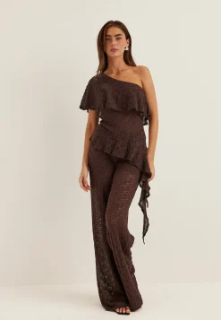 Asymmetric Frill Lace Top
