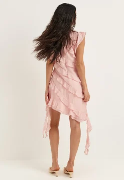 Asymmetric Frill Short Dress