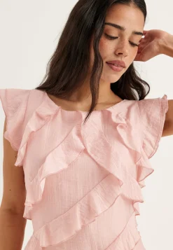 Asymmetric Frill Short Dress
