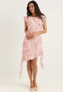 Asymmetric Frill Short Dress