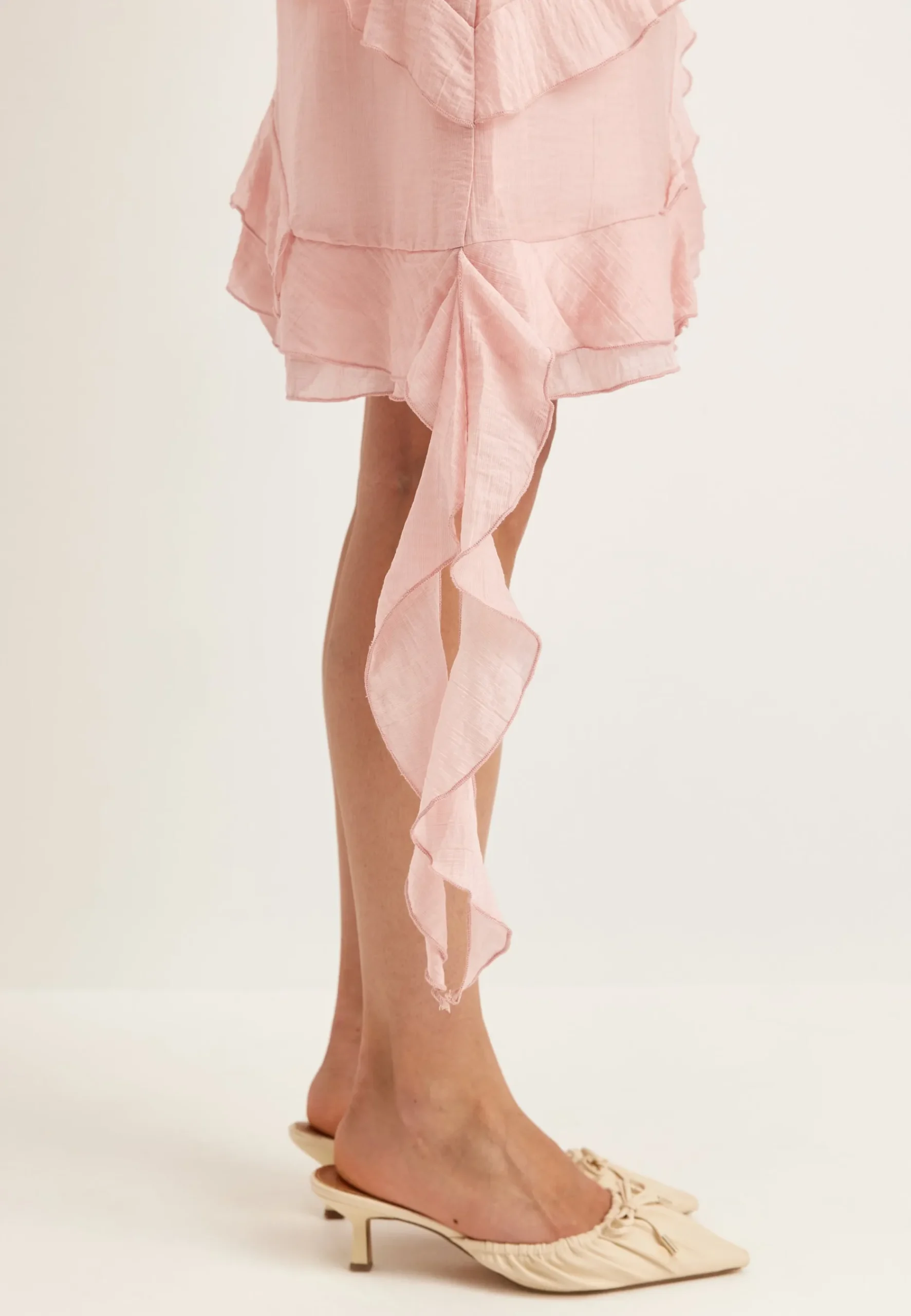 Asymmetric Frill Short Dress
