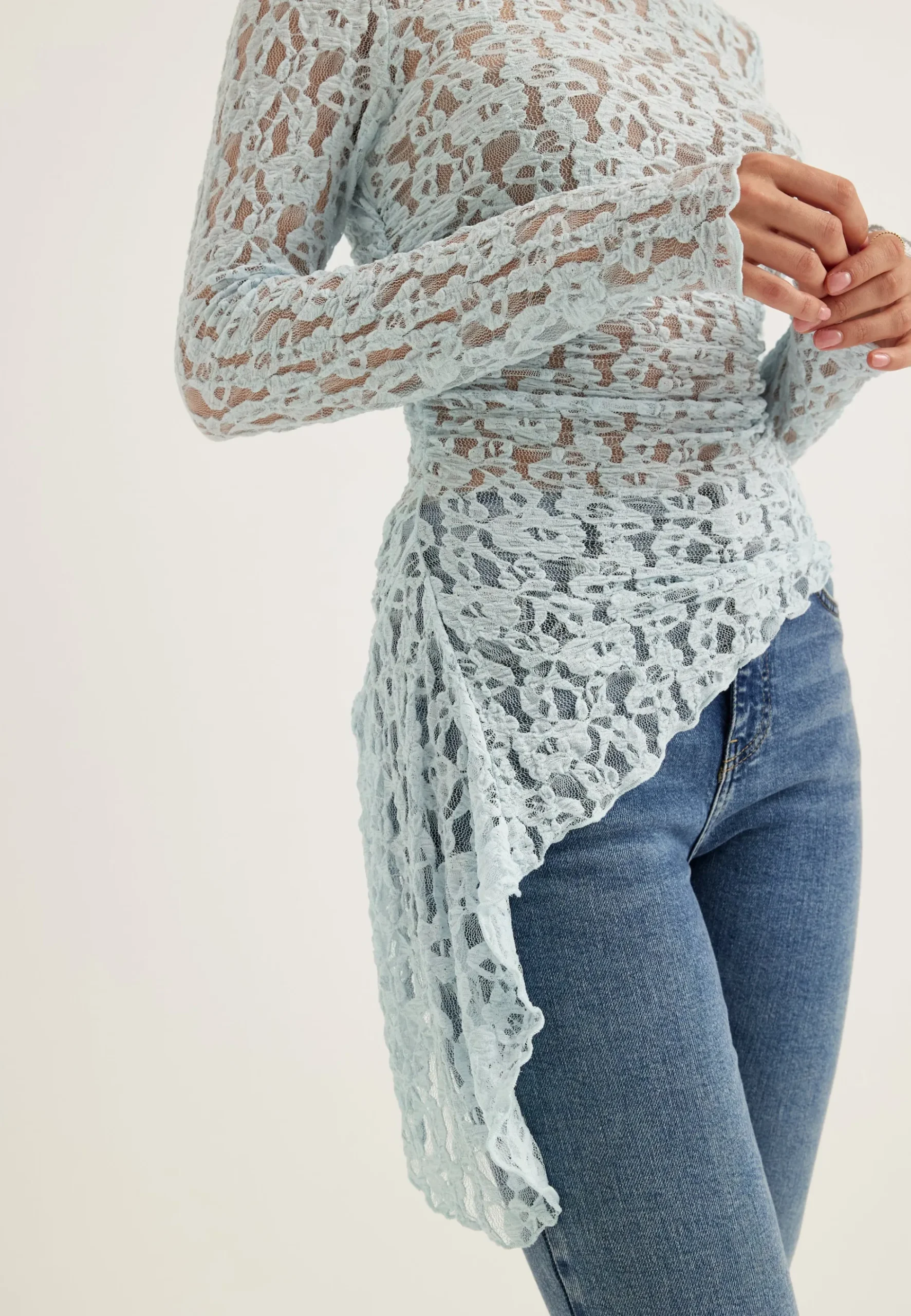 Asymmetric Lace Top
