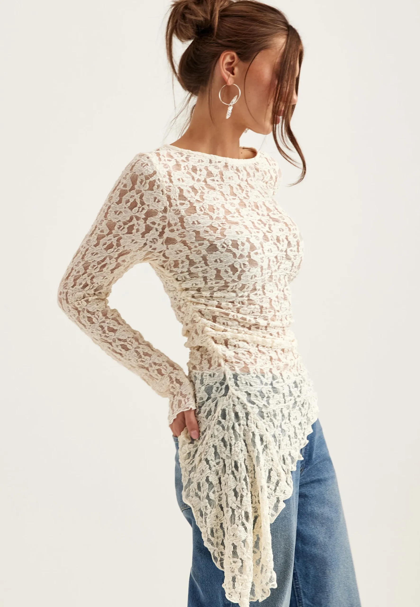 Asymmetric Lace Top