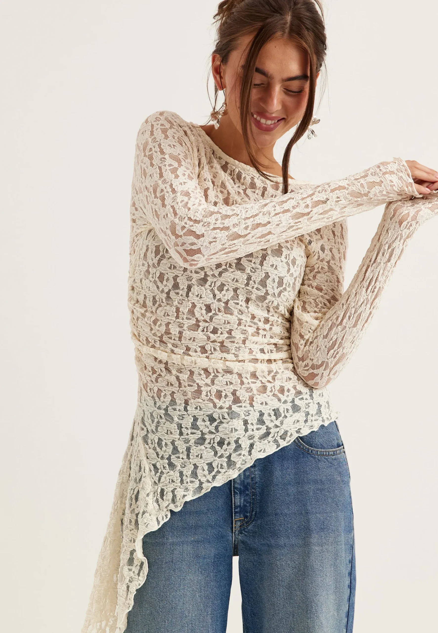 Asymmetric Lace Top