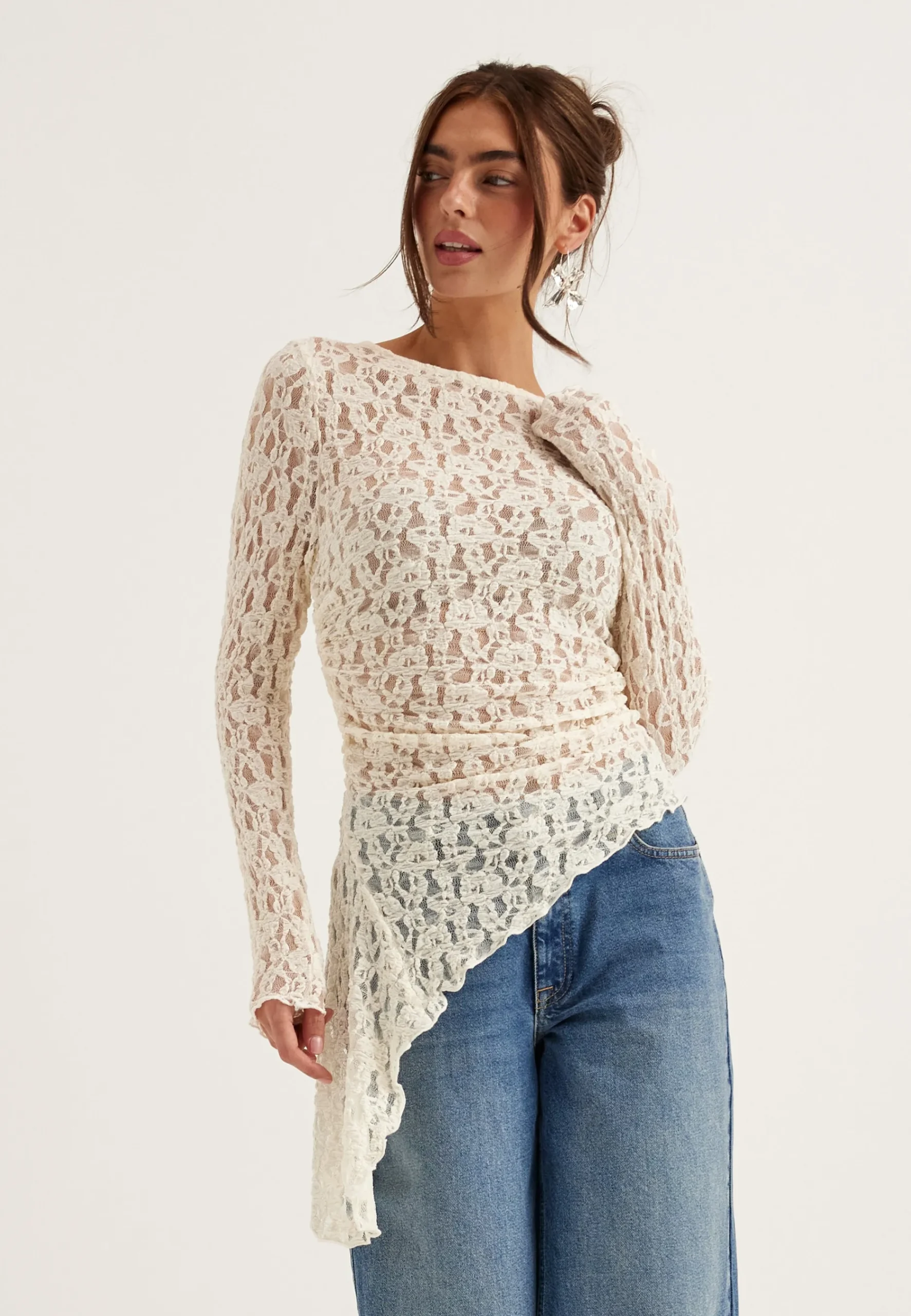 Asymmetric Lace Top