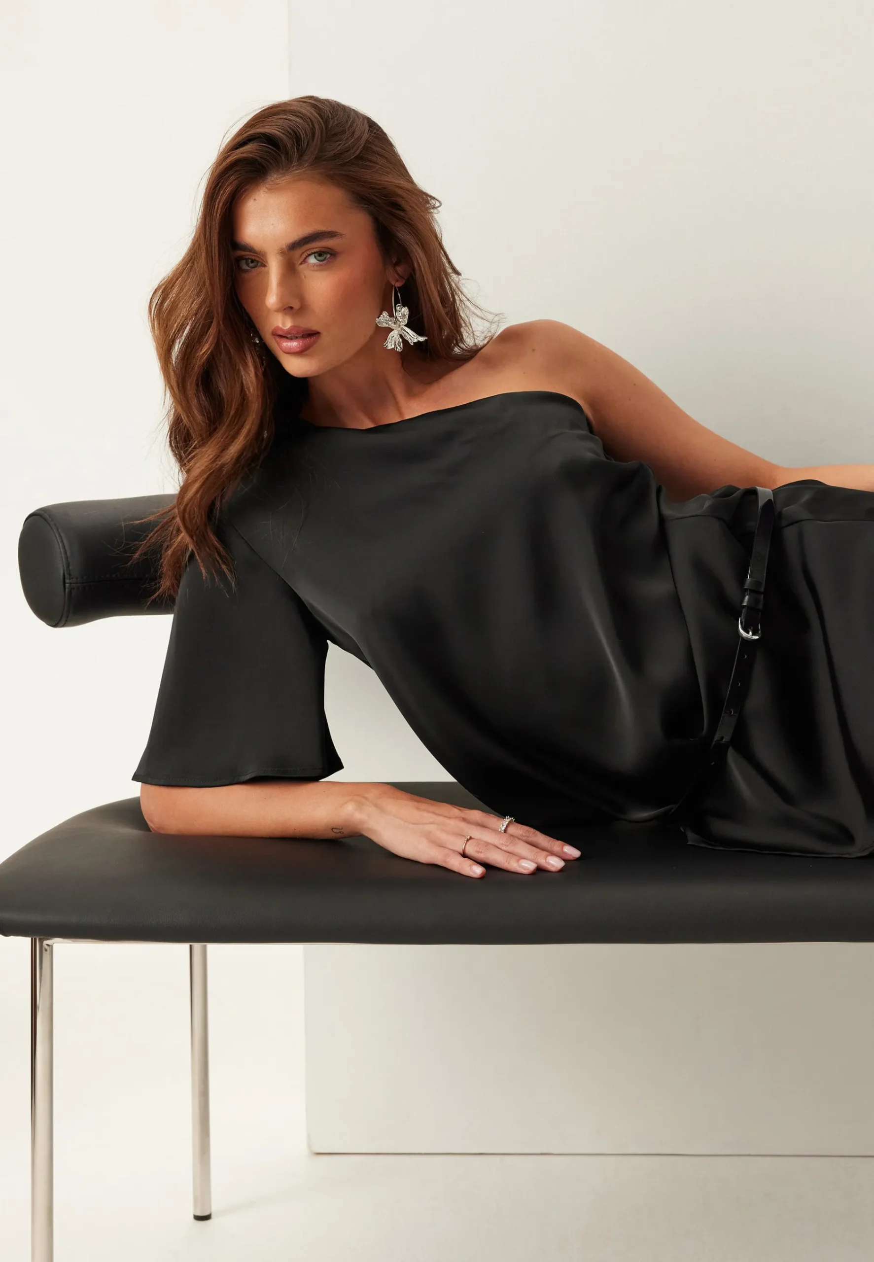 Asymmetric Satin Blouse