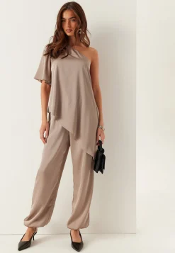Asymmetric Satin Blouse
