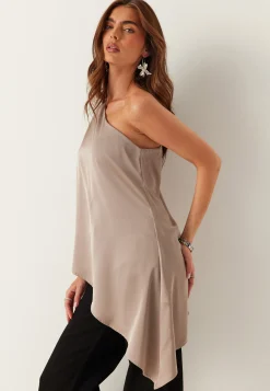 Asymmetric Satin Blouse