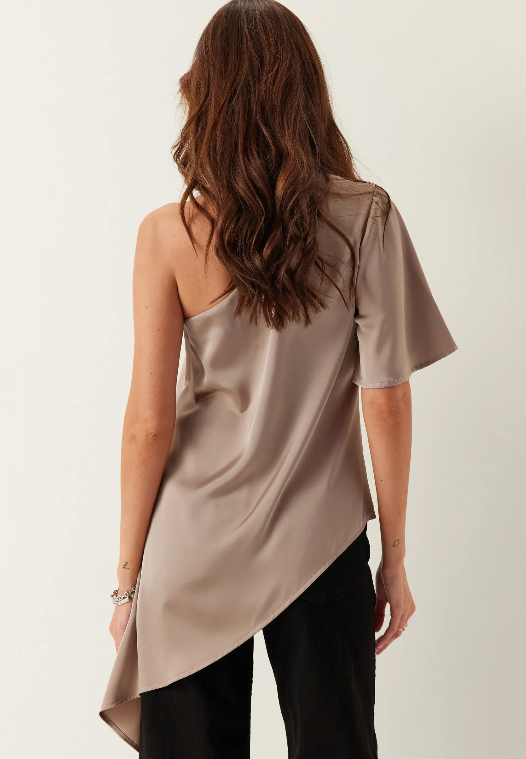 Asymmetric Satin Blouse