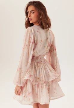 Balloon Sleeve Short Flounce Dress