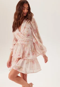 Balloon Sleeve Short Flounce Dress