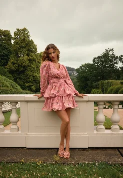 Balloon Sleeve Short Flounce Dress