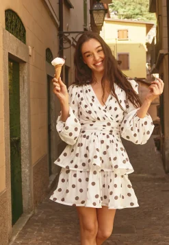 Balloon Sleeve Short Flounce Dress