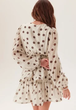 Balloon Sleeve Short Flounce Dress
