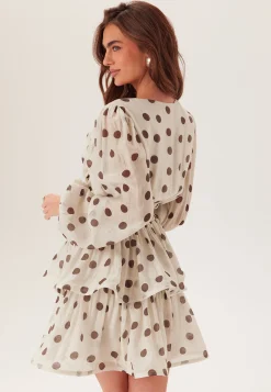 Balloon Sleeve Short Flounce Dress