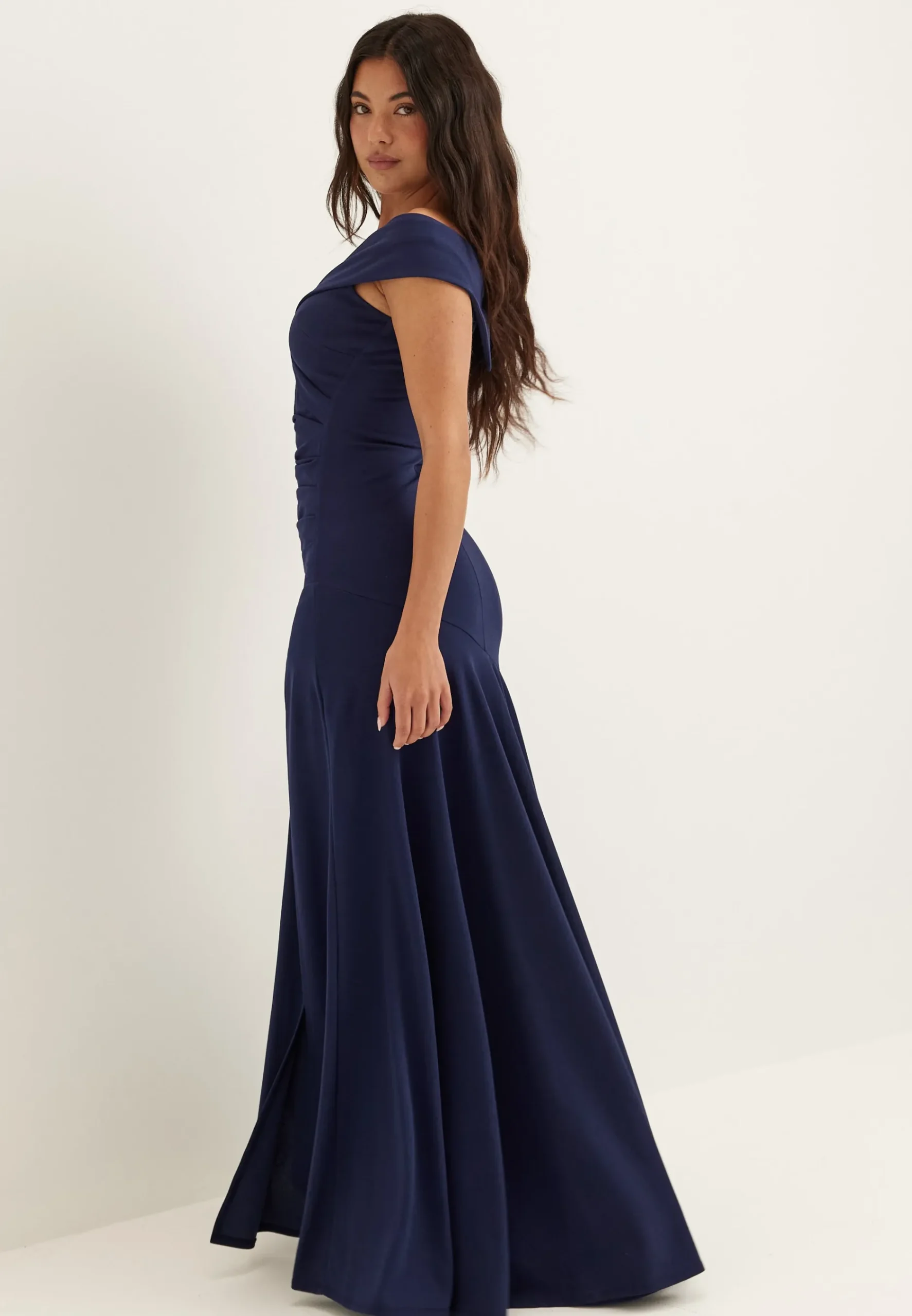 Bardot Pleat Maxi With Split