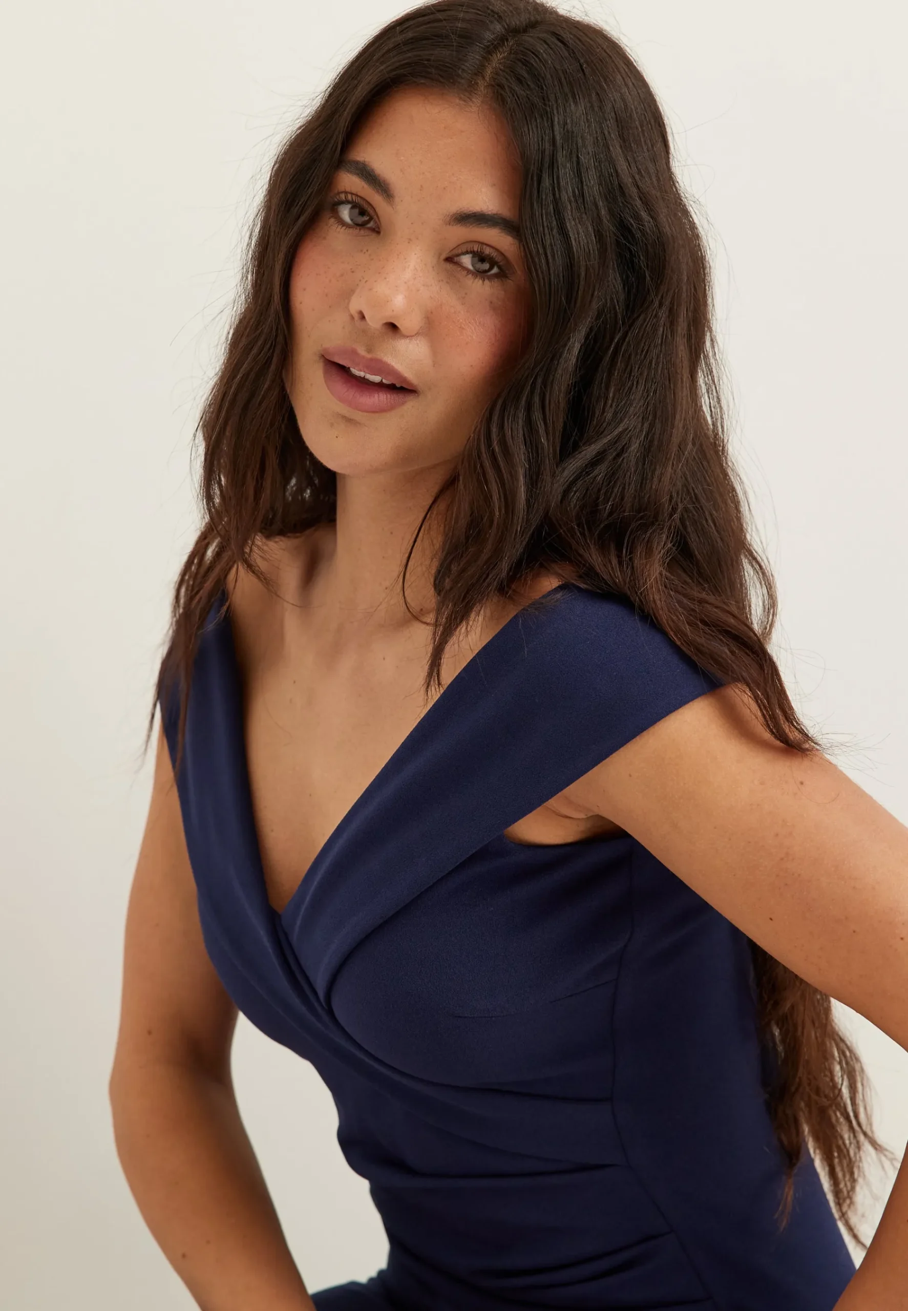Bardot Pleat Maxi With Split