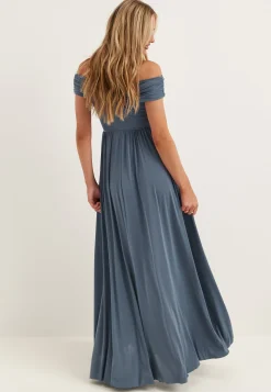 Bardot Rouched Maxi Split Dress
