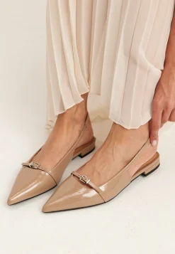 Biabari Pointy Flat Slingback Faux Leather