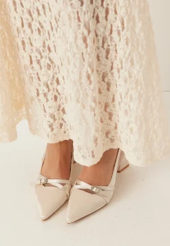 Biamaralyn Buckle Slingback Satin