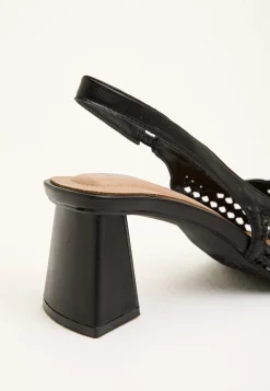 Biamaralyn Slingback Weaved Faux Leather