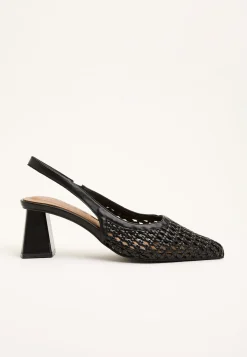 Biamaralyn Slingback Weaved Faux Leather