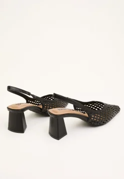 Biamaralyn Slingback Weaved Faux Leather