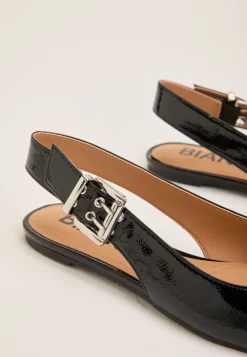 Biarose Karré Flat Buckle Slingback Faux Leather