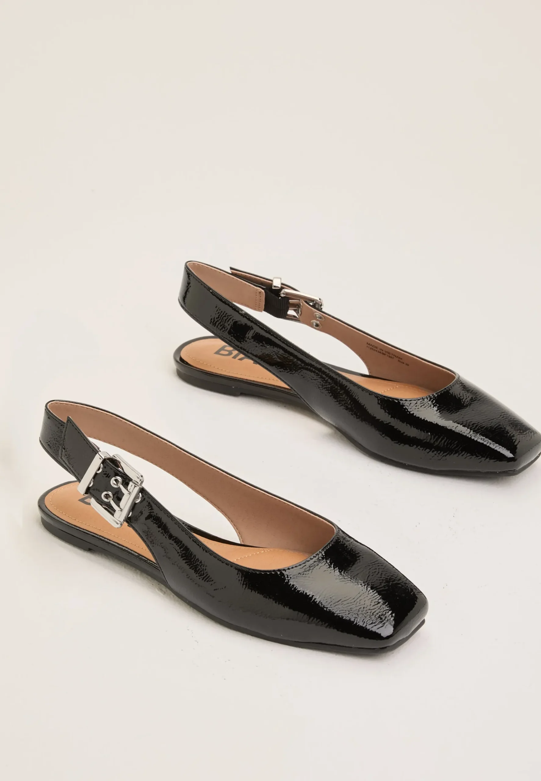 Biarose Karré Flat Buckle Slingback Faux Leather