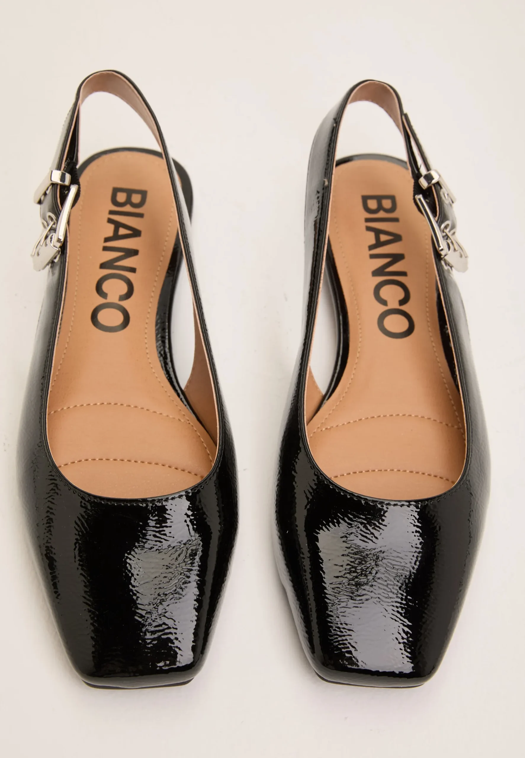 Biarose Karré Flat Buckle Slingback Faux Leather
