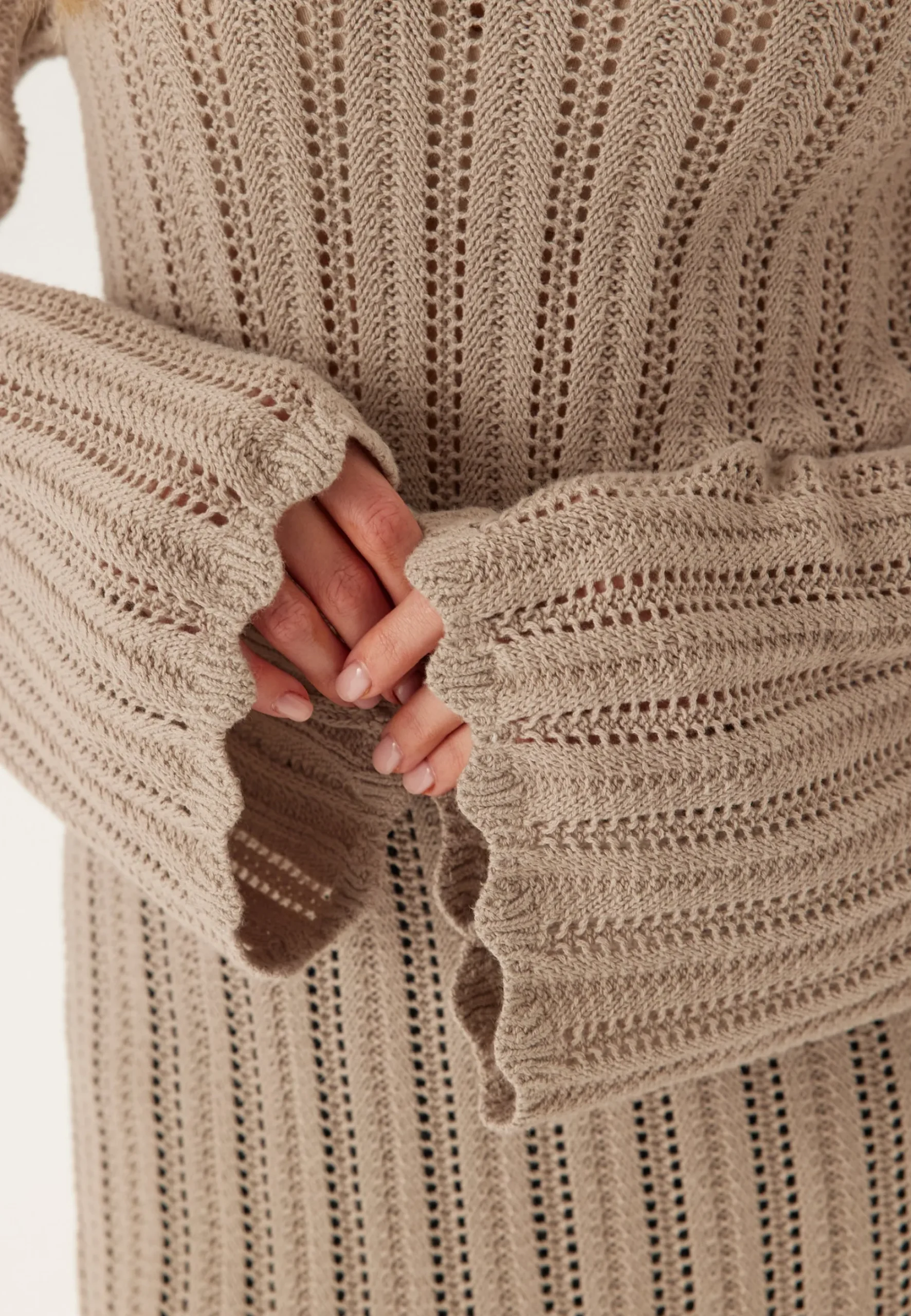 Boat Neck Structure Knitted Dress