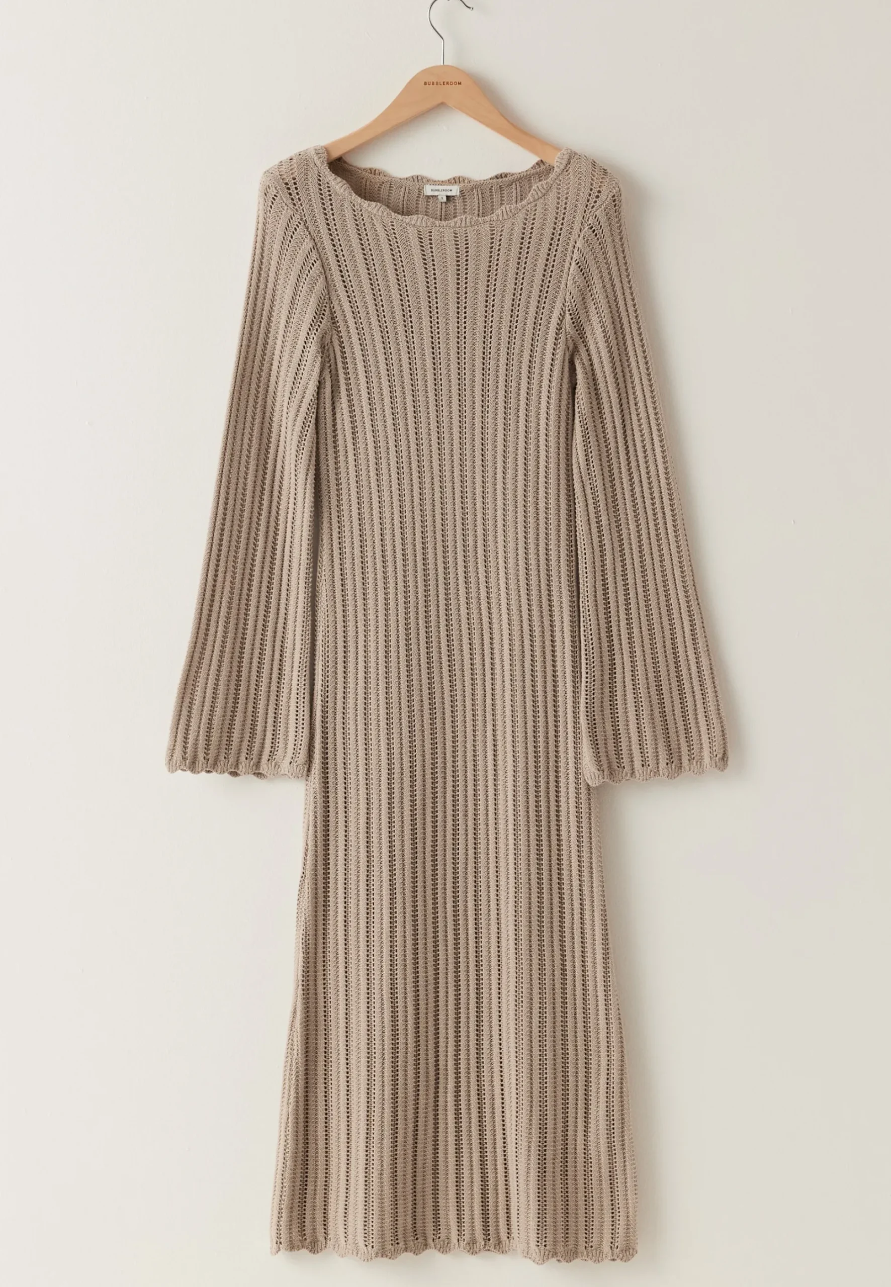 Boat Neck Structure Knitted Dress
