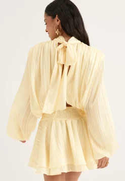 Bow Jacquard Short Dress