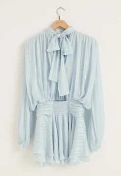 Bow Jacquard Short Dress