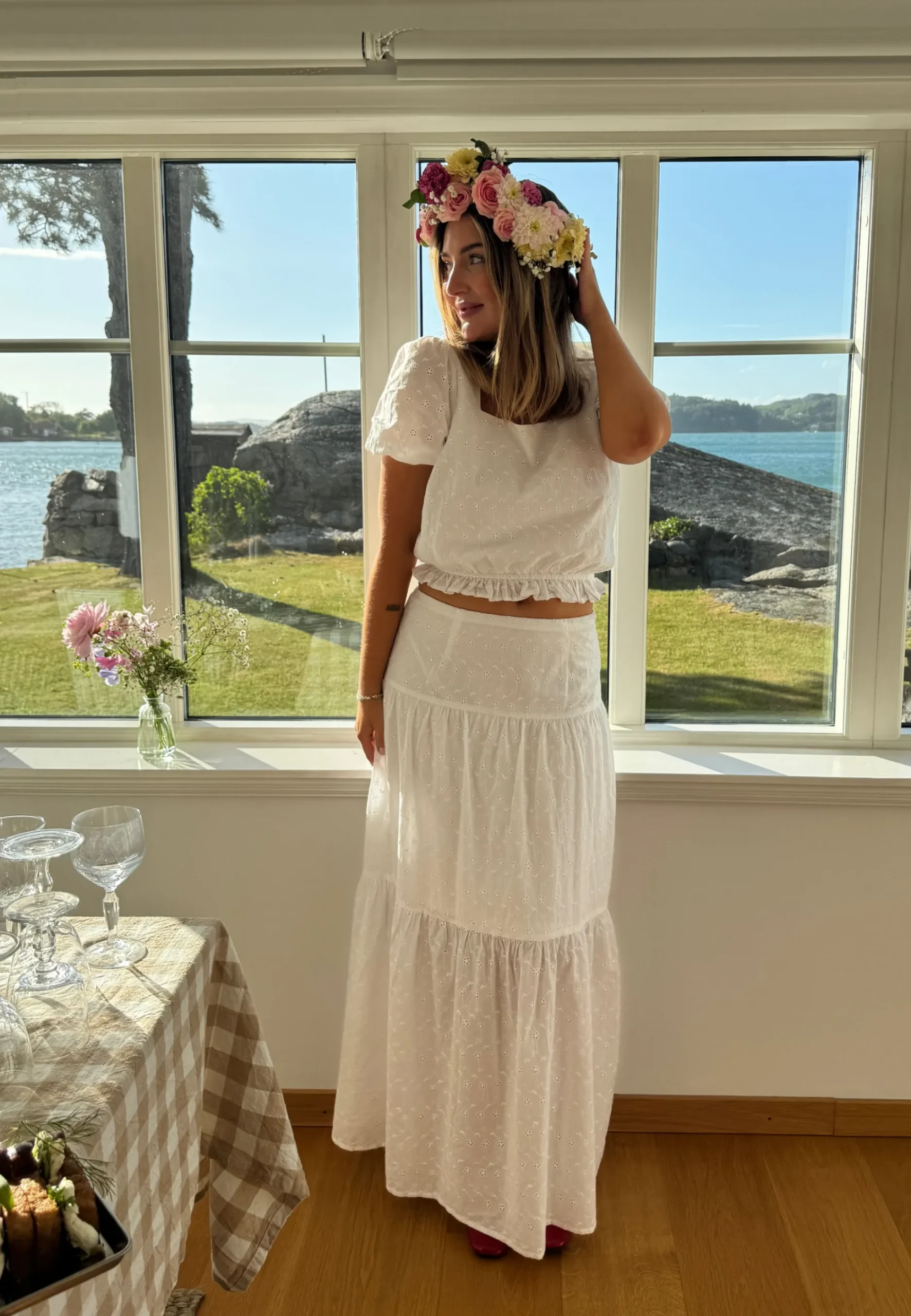 Broderie Anglaise Maxi Skirt