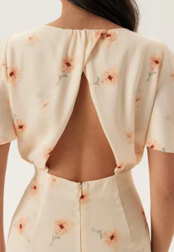 Butterfly Sleeve Ankle Dress