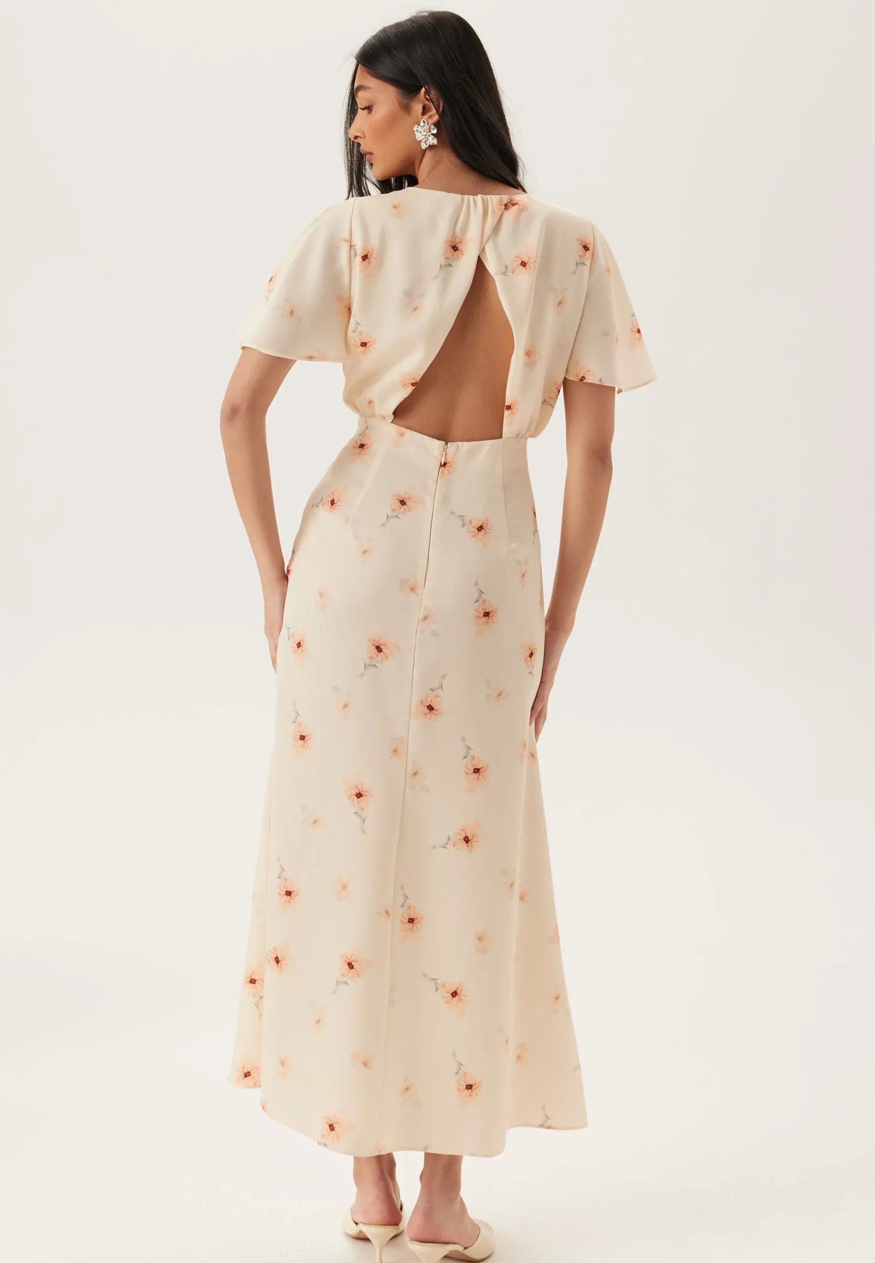 Butterfly Sleeve Ankle Dress