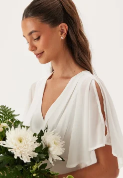 Butterfly Sleeve Chiffon Gown