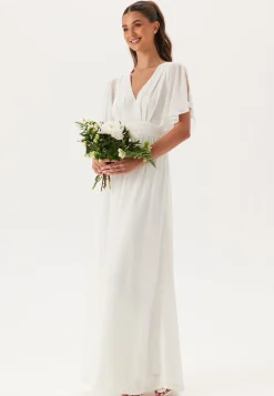 Butterfly Sleeve Chiffon Gown