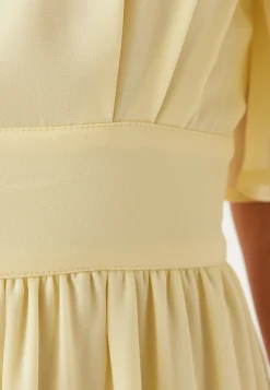 Butterfly Sleeve Chiffon Gown
