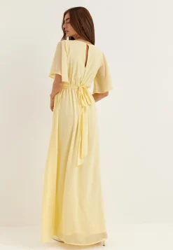 Butterfly Sleeve Chiffon Gown