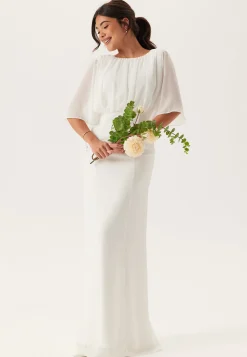 Butterfly Sleeve Mermaid Wedding Gown