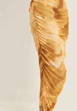 Butterfly Sleeve Mesh Ankle Dress